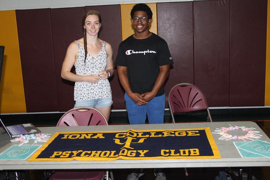 The Psychology Club co-presidents at their table at the involvement fair.