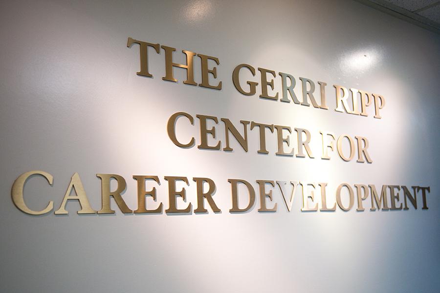 The sign outside of the Gerri Rip Center for Career Development.