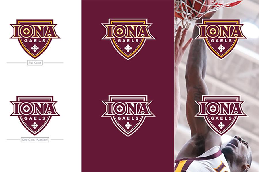 Examples of using the Iona Gael Athletics logo.