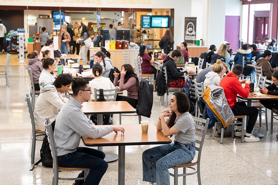 Students enjoying lunch in Vitanza Commons.