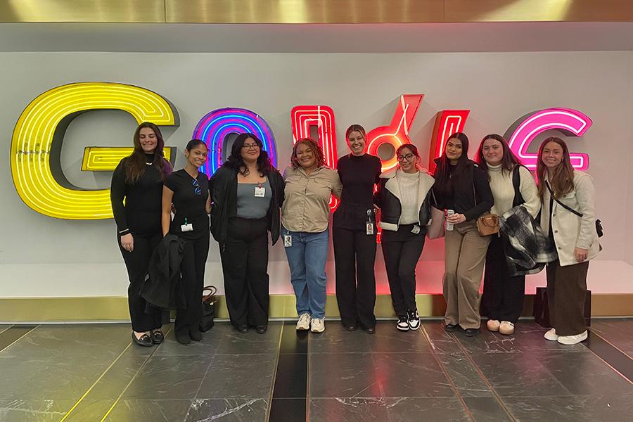 Iona students in the office of Google's main campus.