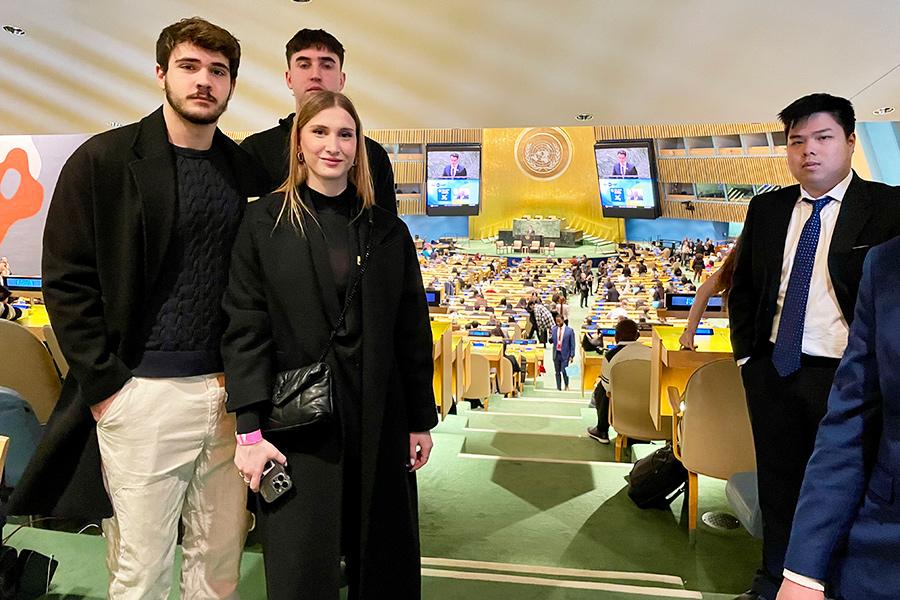 Iona students inside of the United Nations.