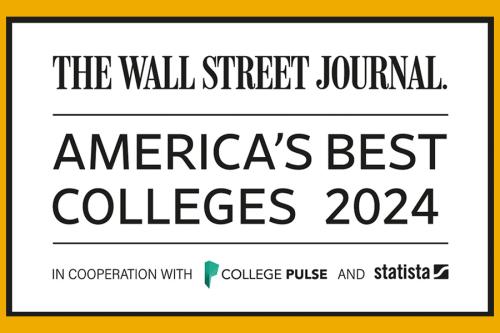 WSJ America's Best Colleges logo: Gold Border