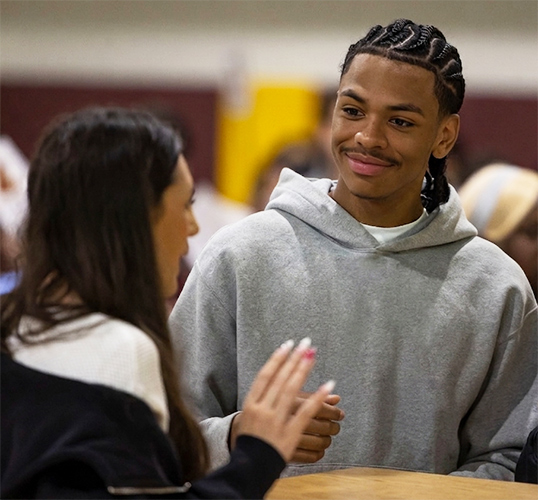 Students participating in an Attention Passport event.