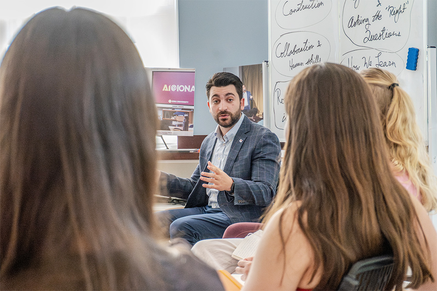 EIRL students speaking with an industry professional