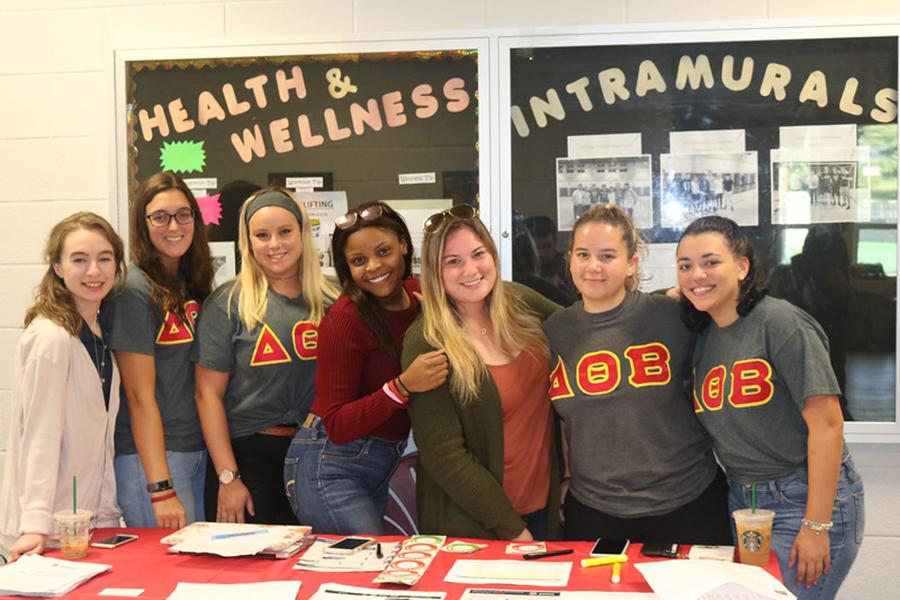 Delta Theta Beta recruit new members at the LaPenta Student Union.