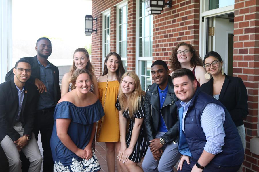 The SGA members outside of LaPenta Student Union.