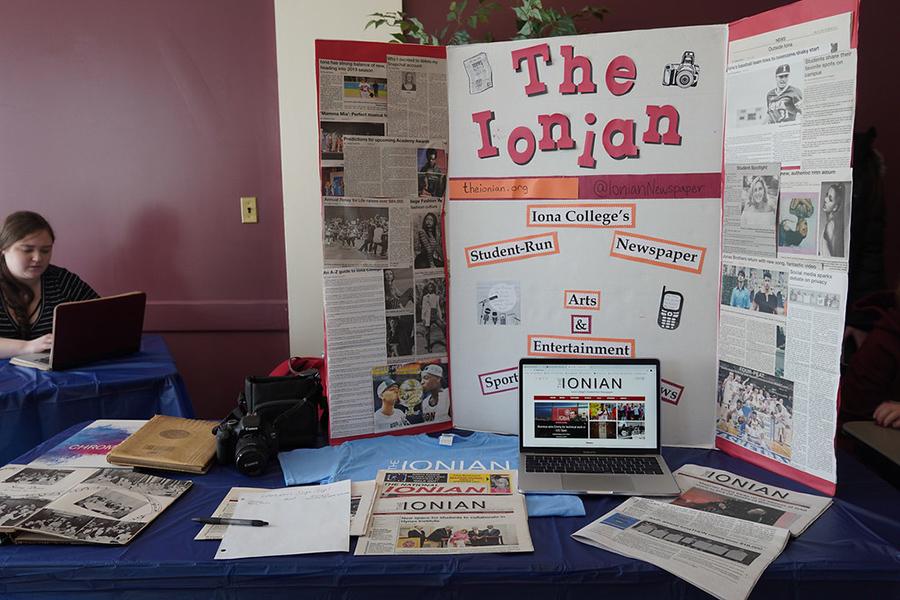The Ionian Club table at the involvement fair.