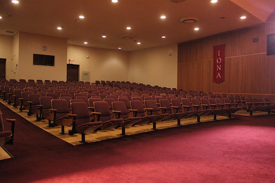 Murphy Auditorium features several rows of stadium seating.
