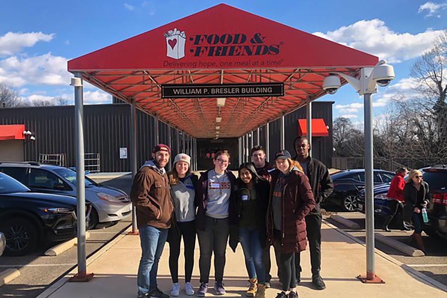 Members of the mission trip to the Food & Friends soup kitchen in Washington, D.C.