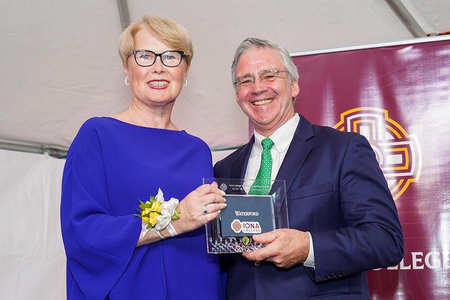 Margaret C. Timoney ’89, ’92MBA, CEO, Heineken USA and Iona University President Seamus Carey, Ph.D.