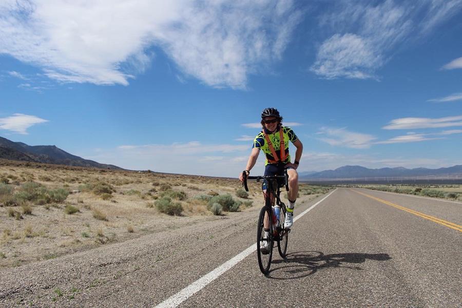 Aidan Connolly biking out west.