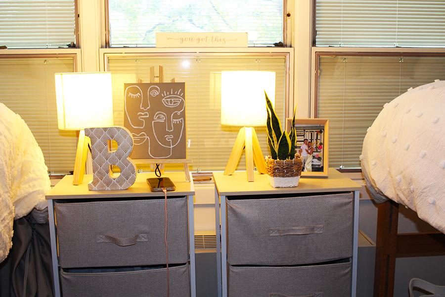 Bedside tables in Conese/Hales hall.