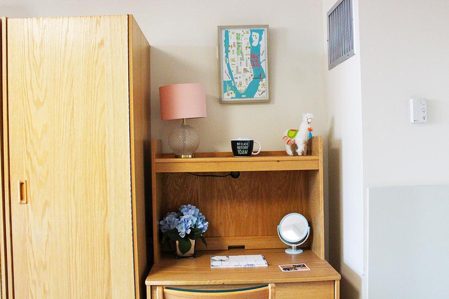 A desk in East Hall.