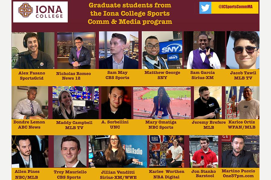 Where are they now collage? of students from the Sports Comm program.