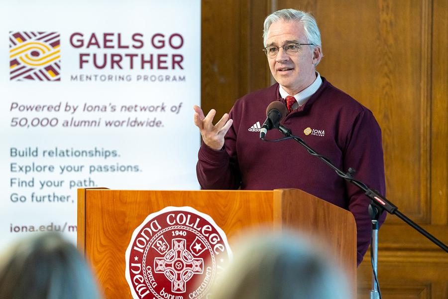 President Carey at the year-end GGF event.