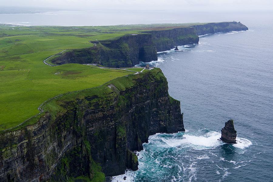 Cliffs near the ocean in Ireland.