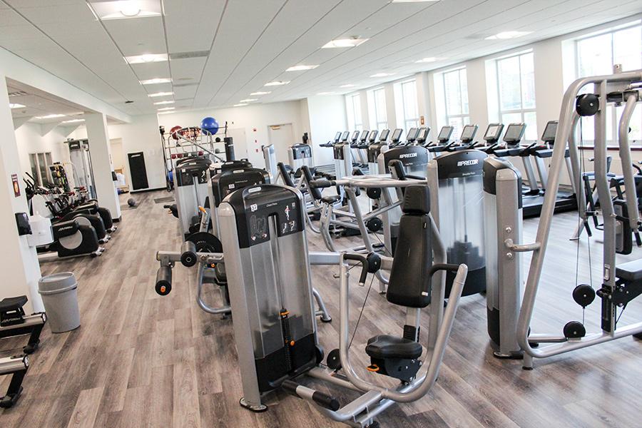 The cardio room features equipment to boost your workout.