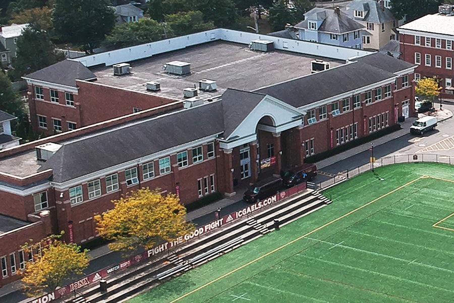 Aerial view of the Hynes Athletics Center.