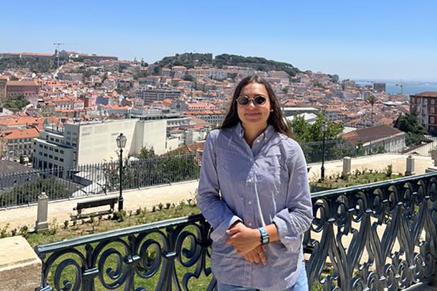 Leah Figueroa with Portugal in the background.