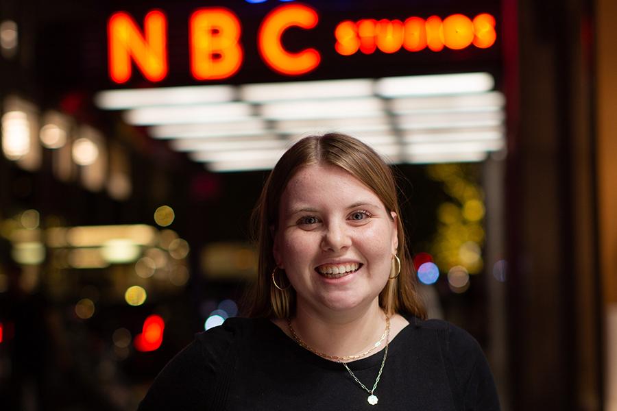 Erin Kutch ’18 outside of NBC studios.