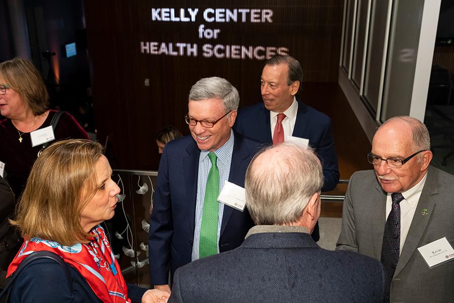 Al Kelly mingling with guests at the Kelly Center dedication event.