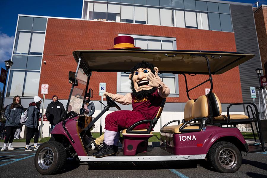 Killian in the golf cart.