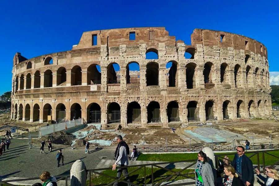 The colosseum in Italy.