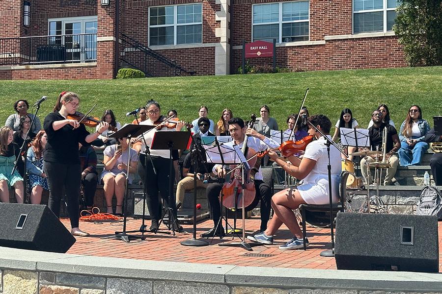 The String quartet at Iona Scholars Day.