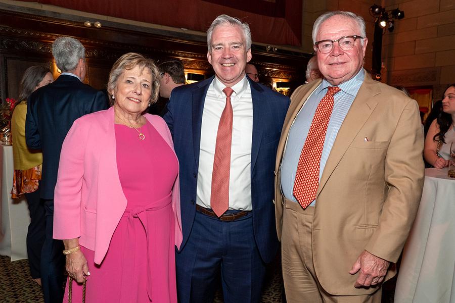 Maryann Beckerich; Iona University President Seamus Carey, Ph.D.; and Michael P. Beckerich '72. 