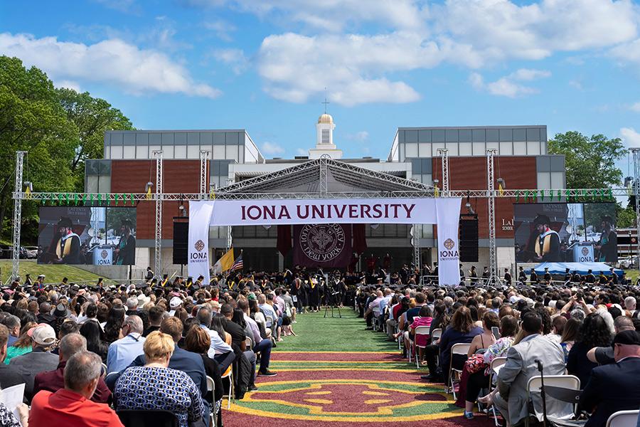 The 2023 Iona University Commencement stage.