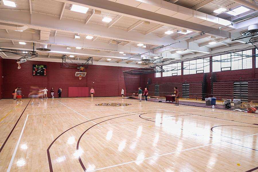 Students practice in Meyer Gym.