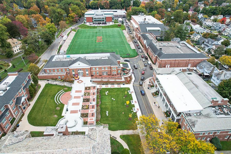 A drone image of Iona's New Rochelle campus.
