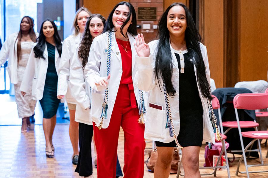 Iona University Nursing Students arriving at Pinning ceremony