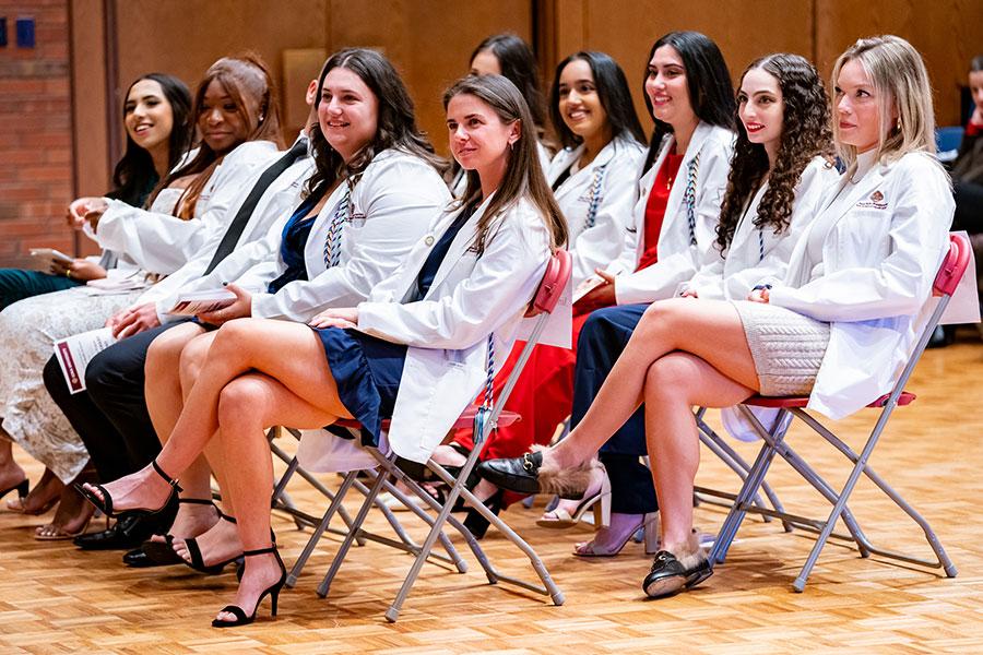 Iona University Nursing Students listening to speaker at Pinning ceremony