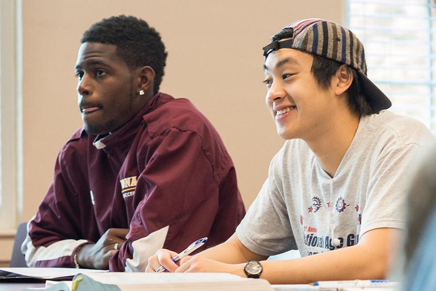 Two students in a public health class.