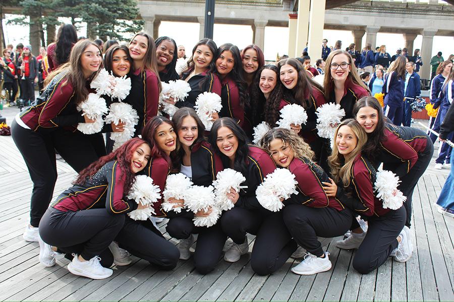 The dance team on the boardwalk at Atlantic City.