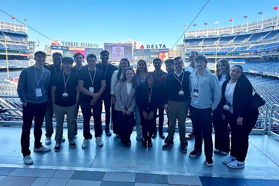 Iona students in Yankee Stadium.