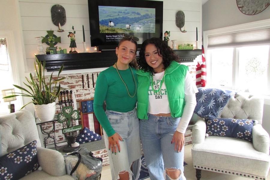 Grace and Lelia decked out for St. Patrick's Day.
