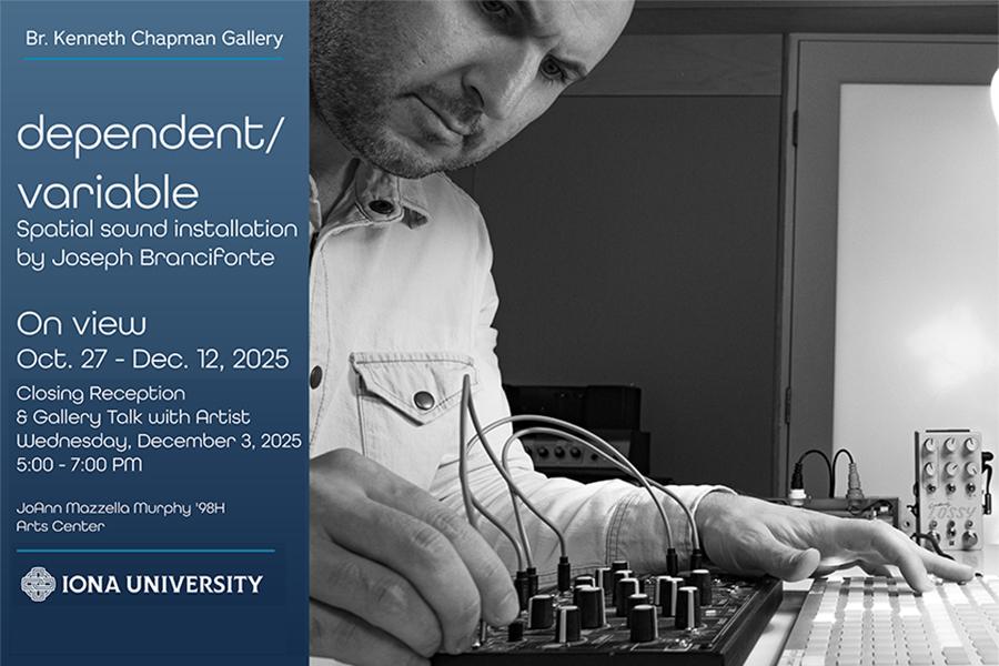 dependent / variable  Spatial sound installation by Joseph Branciforte flyer.