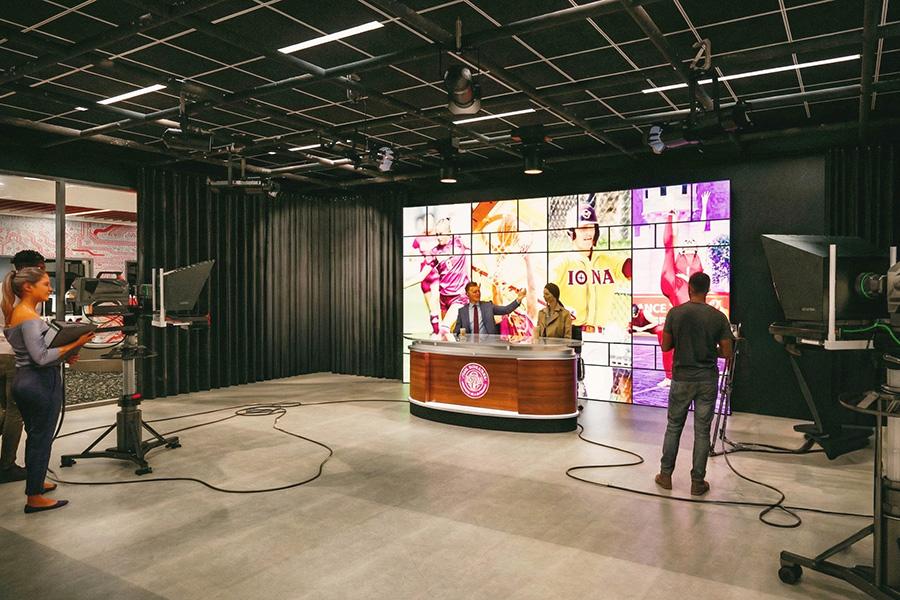 An artist's rendering of the new TV studio in the updates media center.