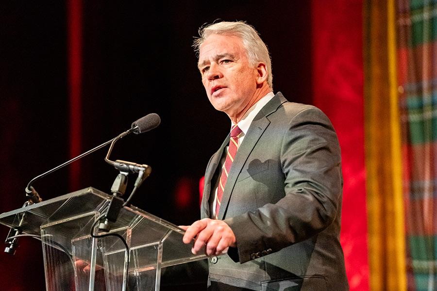 President Carey speaking at the Gala.