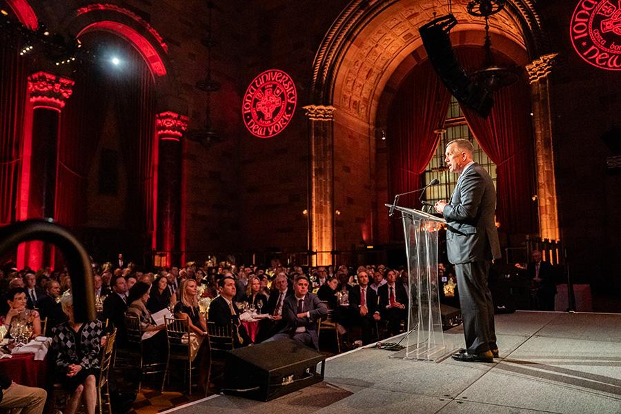 Timothy Murphy speaking at the Gala.
