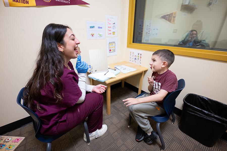 At the Speech, Language and Hearing Clinic, students help clients who are experiencing language delays, communicative disorders and other communication issues. 