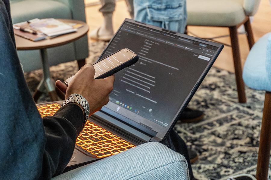 A student works with AI tools for Education in Real Life.