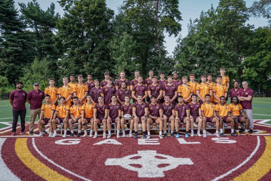Wideshot Photo of the Iona Rugby Team and their Coaches