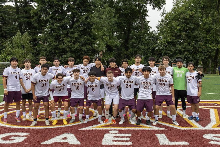 Photo of the Mens Club Soccer Team With Coaches