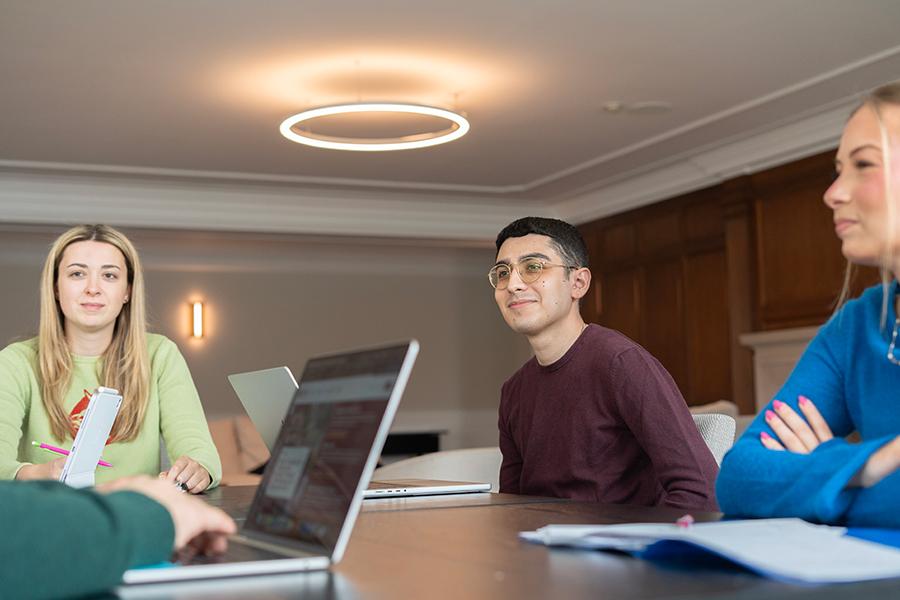 MBA students work on business development concepts.