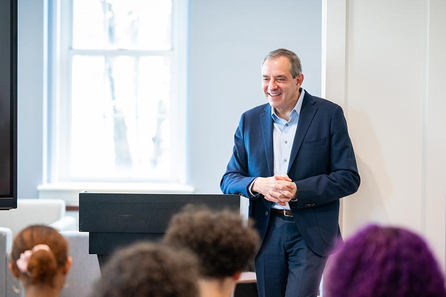 David Autor presents at the Gabelli Center for Teaching and Learning.