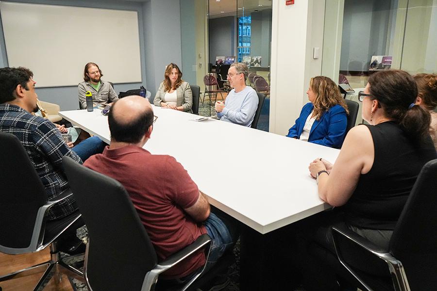 Academics collaborate in the shared working space in the GCTL.